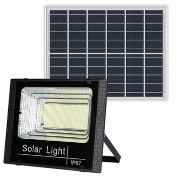 Слънчеви прожектори с дистанционно управление, осветление на слънчева енергия с мощност 100 Вата, външен Водоустойчив IP67, здрав, лесен за инсталиране, лесен за използване