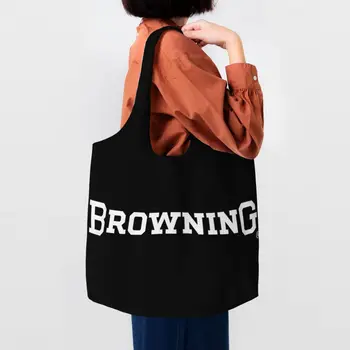 Чанта за пазаруване Browning Grocery Мъкна, дамски модни холщовая чанта за пазаруване, чанта през рамо, чанти за снимки с голям капацитет