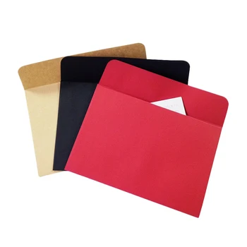 10 бр./опаковане. 16 см x 11 см Плик от черна крафт-хартия, пощенска картичка, съобщение, писмо, на Хартиен подарък за стационарен Хранения1