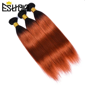 Омбре, имбирно-оранжев лъч на косата, прави Цветни гроздове на човешки косъм, наръчи от Бразилския плетене, натрупване на човешка коса за жени