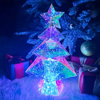 Атмосферата на фестивала коледни фантазии Светлинно Коледна Украса светещи Декорации Илюзия ДОМАШЕН ЛЮБИМЕЦ Коледно дърво с форма на диамант