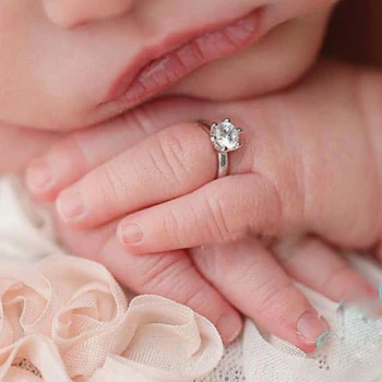 Кристални детски пръстени За новородено, сладки бели Ангелски пръстени, удобен подпори за фотосесия