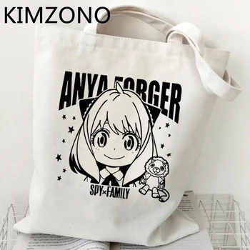 Пазарска чанта от японски аниме Spy X Family Recycle Bag Ени Платно голяма Пазарска чанта Handbag Compra Нетъкан Sacola Fabric Sac Tissu