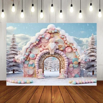 Зимният Коледен Розово Човечето фон За снимки, фон снежинками, банер за декорация на детската душа, на партито по случай рождения Ден