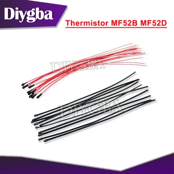 10ШТ Термистор НПМ Терморезистор MF52B MF52D 10K 100K Каишка сонда тел B3950 B3435 1% 10 см Сензор за контрол на температурата