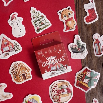 12 опаковки / ЛОТ Серия Happy Christmas свежи творчески декорации DIY самозалепващи етикети