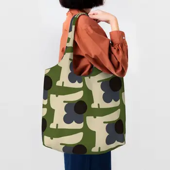 Чанти за пазаруване в магазини с модел на заек и билки, холщовая чанта-тоут с хубав принтом, чанти през рамо, преносими чанти с голям капацитет, чанти