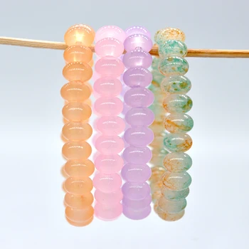 4бр Couleur De Bonbons Perles Rondes En Cristal Minimaliste Ombre Beaded Bracelet