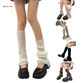Дамски гети B36D, дълги чорапи, топли терлици в стил колеж, копчета за обувки