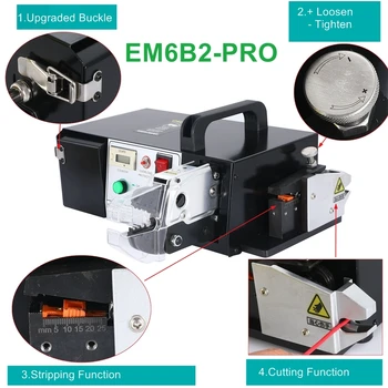 Електрическа клеммная Обжимная машина EM6B2-PRO С интегрирана функция за източване на тел и рязане, оборудван с 7 Обжимными щампи 110V 220V