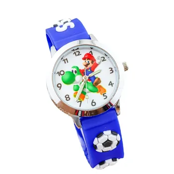 Светещи Детски часовници на Супер Марио Брос с анимационни герой Луиджи, Кварцов механизъм, Електронни часовници, Подаръци за рожден Ден за деца