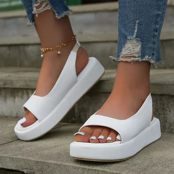 Дамски сандали, летни нови римски обувки на платформа с отворени пръсти, лека нескользящая обувки, улични ежедневни плажни сандали, дамски обувки