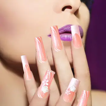 Маникюр ноктите, удобни режийни ноктите, очарователен дизайн с лъкове, 24 бр. Удължени режийни ноктите с кристали за жени, маникюр дължина