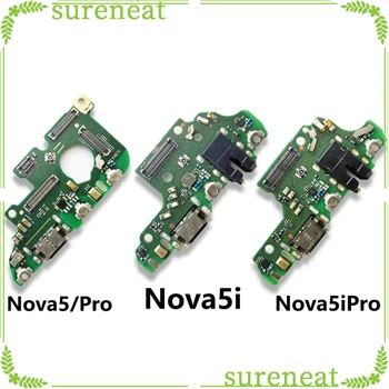 За Huawei Nova 5/5i/5i Pro Докинг конектор Micro USB Зарядно Устройство, Порт за Зареждане Гъвкав Кабел Такса с Микрофон с Бързо Зареждане