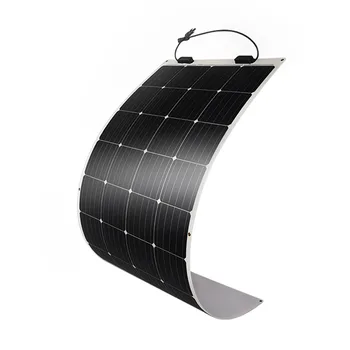 Добра цена на Всички черни монокристаллические Гъвкави слънчеви панели 12V 24V 100W 200W Панел зарядно устройство за монтаж на покрива YK1115