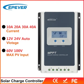 EPEVER Tracer 30A 40A 20A 10A MPPT Слънчев Контролер на Заряд С LCD Дисплей Слънчев Регулатор 12V 24V Батерия Автоматична Висока Ефективност