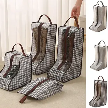 Чанта за съхранение на дождевиков от PVC, дълга и къса пылезащитная чанта за защита на обувки с цип, сгъваеми чанти за съхранение на обувки на висок ток