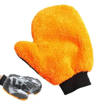 Ръкавици за сушене на автомоек от микрофибър, сверхтолстые ръкавици за изсушаване и почистване, двустранни, със силна водопоглощением, за многократна употреба