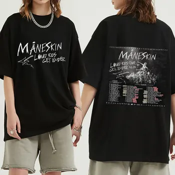 Maneskin Louds Kids Gets Louder Tour Графична тениска на Италианската Рок група в стил Хип-Хоп, Тениски За Мъже И Жени, Реколта Тениски С къс ръкав