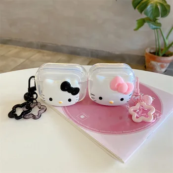 Sanrio Калъф За слушалки Hello Kitty Аксесоари за AirPods 1/2/3 Pro/2 Apple Bluetooth Калъф За Зареждане, слушалки, Силиконов Калъф За PC