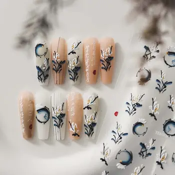 Костюм от древността Китайските символи Китайски стикери за нокти, Декорации за нокти, Аксесоари за маникюр на Цветя Стикери за нокти