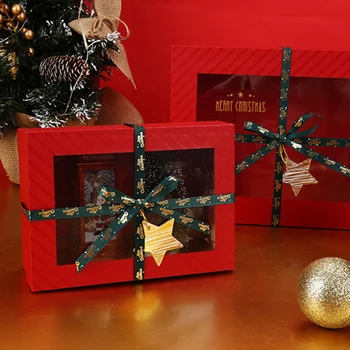 Коледен подарък кутия Коледна кутия бонбони, ябълки Коледна домашна подарък кутия за плодове Празнично подарочное украса Apple Box