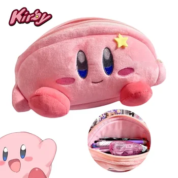 Молив случай Kirby, плюшен чанта, молив случай е с голям капацитет, аниме чанта, грим за момичета, детски канцеларски материали, Скъпа кутия за училище канцеларски материали