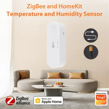 Интелигентен сензор за температура и влажност на Hristo Homekit Zigbee, приложението за отдалечен мониторинг с храненето в реално време, работи с Алекса Google Home