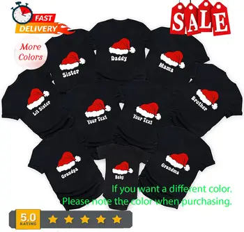 Коледа риза с шапката на Дядо Коледа по поръчка, риза коледните отряда, риза с шапката на Дядо Коледа (1бр)