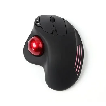 Безжична мишка за тракбол, акумулаторна ергономична мишка с RGB светлина, лесно управление с голям палец, която е съвместима с преносими КОМПЮТРИ iPad