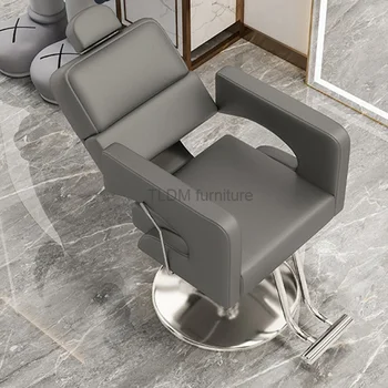 Ергономични Козметични Фризьорски стол Стойка за грим Облегалка Мъжки фризьорски стол Професионална мебели за фризьорски салони Cadeira