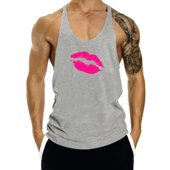 Неоново розово на устните, женска тениска за фитнес, сладък подарък от Kiss Love, новост от нас (1)