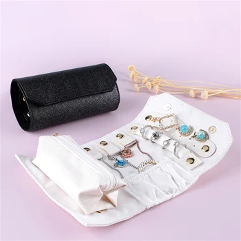 ISKYBOB, дамски пътна чанта за съхранение на бижута, сгъваема кутия за бижута, подходяща за обеци, Мултифункционален бижутериен клатч