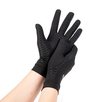 Мъжки ръкавици от медни влакна, ликра, спортни ръкавици за бягане със сензорен екран, топли зимни велосипедни ръкавици, ръкавици с пълни пръсти