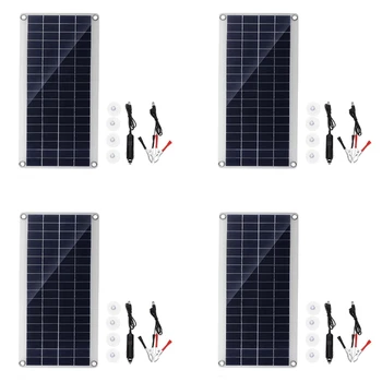 Преносима соларен панел с мощност 4X30 W, с двойно 12/5V DC от USB бързо зареждане, водонепроницаемое аварийно зарядно за употреба на батерията