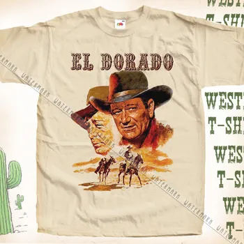 Тениска El Dorado от естествен винтажного памук, плакат на филма, Всички размери S, M, L, XL, 2X, 3X, 4X, 5X