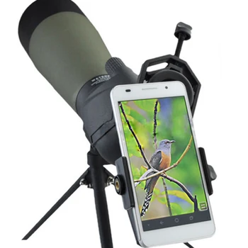 Универсален Телескопичен Мерник Адаптер за Камера Поставка За Мобилен Телефон Притежателя Скоба за повечето интелигентни мобилни телефони