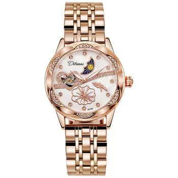 Дамски Механични часовници от водеща марка, Модерен Дизайн, Автоматични Часовници за жени, Луксозни Бизнес Часовници с лунен циферблат Reloj Hombre NEW