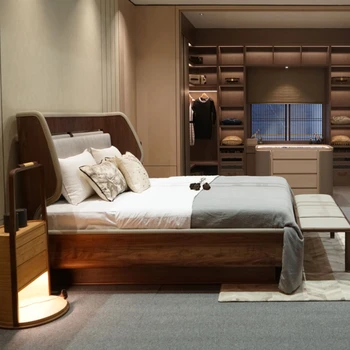 висококачествен индивидуален комплект мебели за спалня луксозен апартамент в хотел, апартамент, вила, семеен легло с размер 