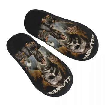 Sepatu Sandal Spa Slip On busa memori nyaman wanita sandal rumah film horor Хелоуин Майкъл Майърс