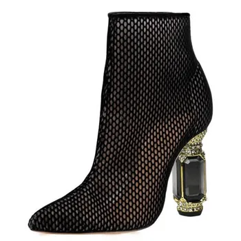Обувки SHOFOO, модни дамски обувки на висок ток. Петата височина около 10,5 виж Окото плат. Ботильоны. Кристална ток. Летни обувки.