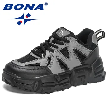 BONA 2023 Нови дизайнерски обувки на платформа, дамски пролетно-есенни маркови луксозни вулканизированные обувки, Дамски ежедневни обувки Comfy Feminimo