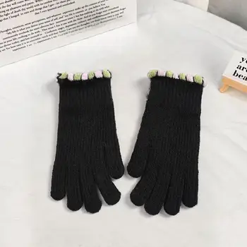 Crochet ръкавици Топли възли ръкавици за сензорен екран за мъже и жени, растягивающиеся на целия пръст Дебели Зимни велосипедни ръкавици, велосипедни ръкавици crochet