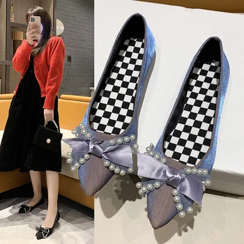 Нова дамски модни однотонная обувки на нисък ток, квадратна форма, с остър пръсти за момичета DY3171