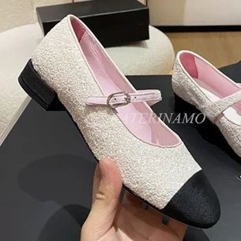 Обувки Mary Jane Дамски Сандали на равна подметка луксозна марка С каишка на щиколотке и Скъп тока Дизайнерски Дамски Обувки Ballet Mujer 2022