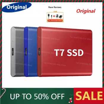 Оригинален портативни SSD устройство T7 NVME 500GB 1tb, 2TB Външни Твърди дискове, Type-C USB 3.2 Gen2 и обратна съвместимост, за лаптопи