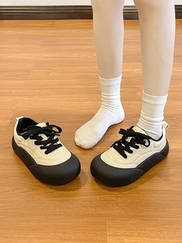 Спортни обувки, Дамски Есен Универсална с кръгло бомбе 2023, Модни дамски ежедневни дамски обувки, сабо на платформата, Своеобразна кошница Wint