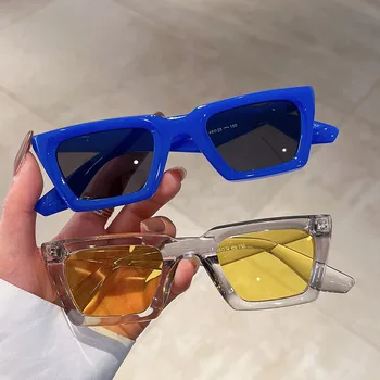 Класически Луксозни Маркови Дизайнерски Дамски Слънчеви Очила За Мъже Модни Vintage слънчеви Очила Тенденция Квадратни Слънчеви Очила Пънк Нюанси UV400
