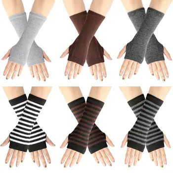 2022 Възли Ръкавици без пръсти, Вечерни Ръкавици в Мультяшную ивица на Модни Дамски Детски Еластични Ръкавици Фини Аксесоари за украса