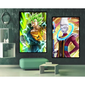 Аниме Dragon Ball HD Великолепна Картина върху платно Украса на хола Картина На стената Цветна картина за Декорация на дома, на Фона подарък